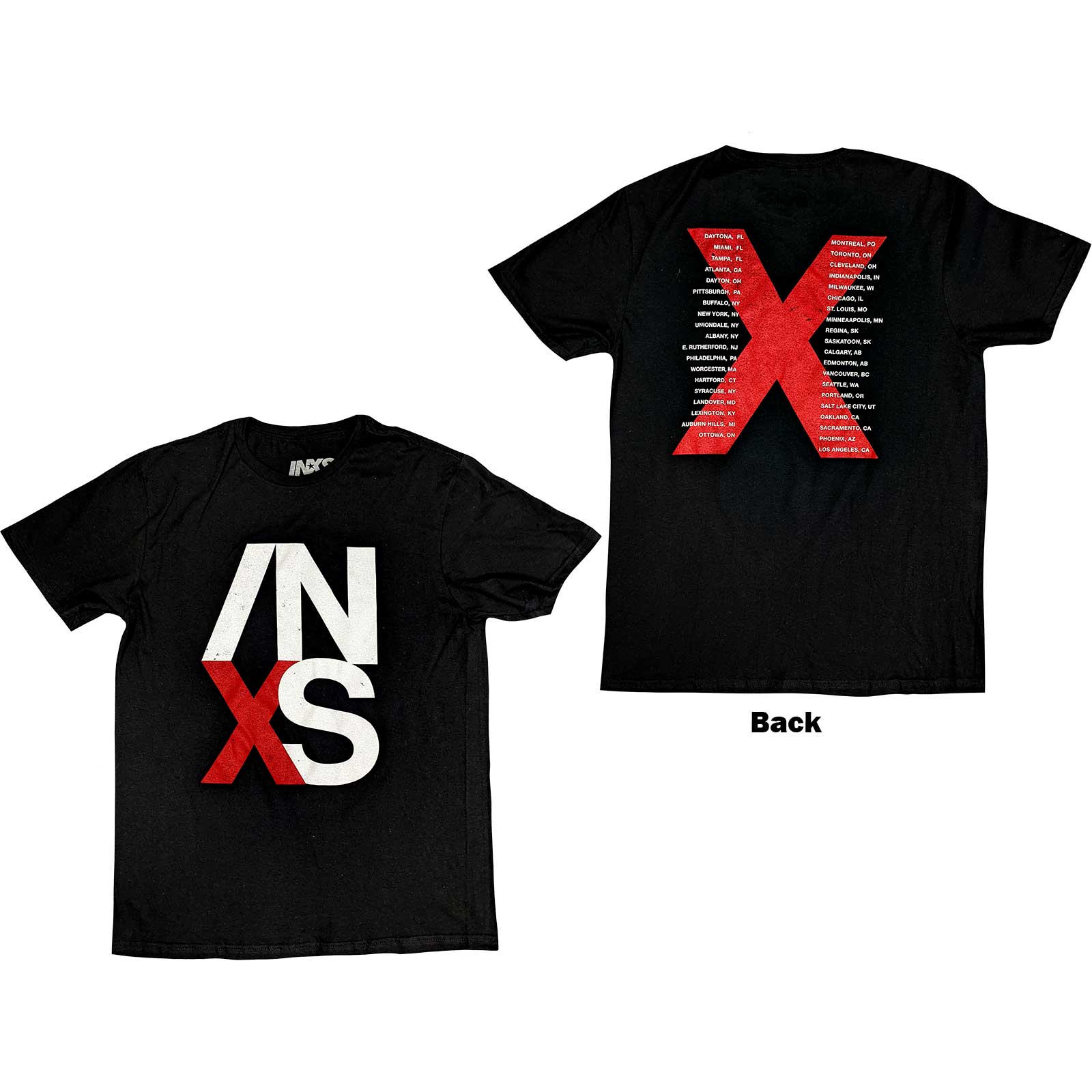 Tričko INXS - US Tour, Unisex,Čierna,XL