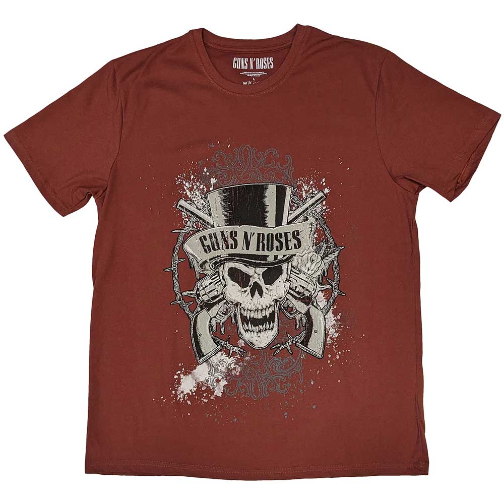 Tričko Guns N’ Roses - Faded Skull, Unisex,Červená,XXL