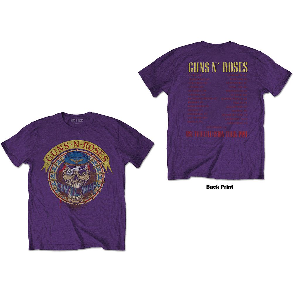 Tričko Guns N’ Roses - Skull Circle, Unisex,Fialová,XXL