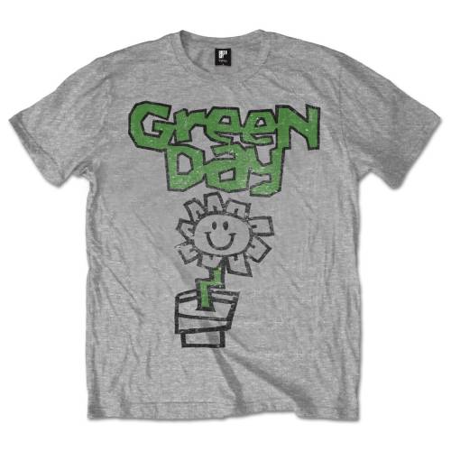 Tričko Green Day - Flower Pot, Unisex,Šedá,XXL
