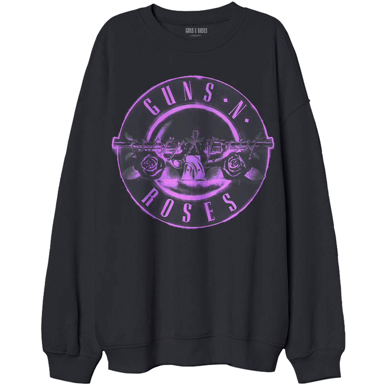 Crewneck Guns N’ Roses - Pink Bullet, Unisex,Čierna,XL