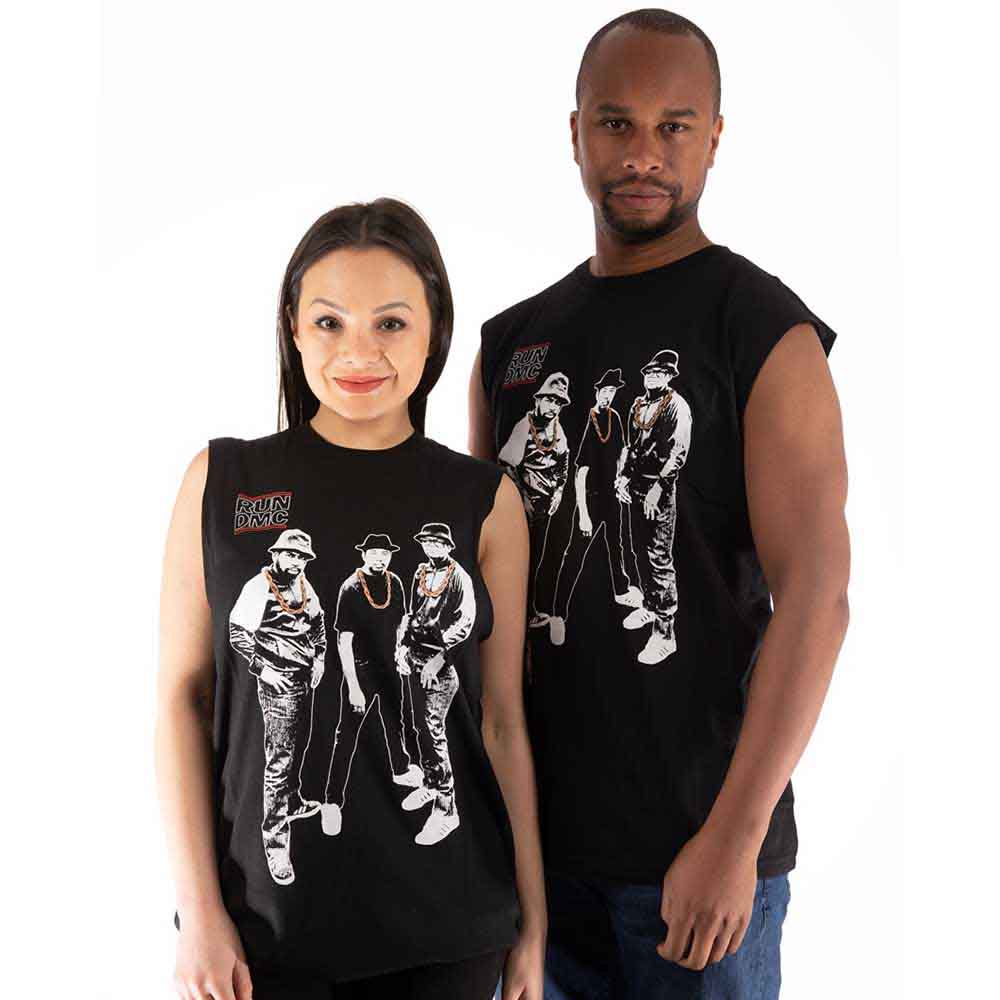 Tielko Run-DMC - Gold Chains Photo, Unisex,Čierna,XXL