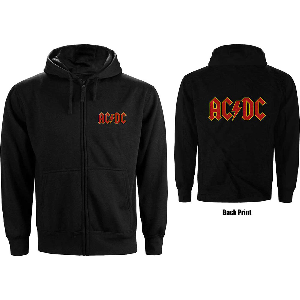 Mikina na zips AC/DC - Logo, Žena,Čierna,L