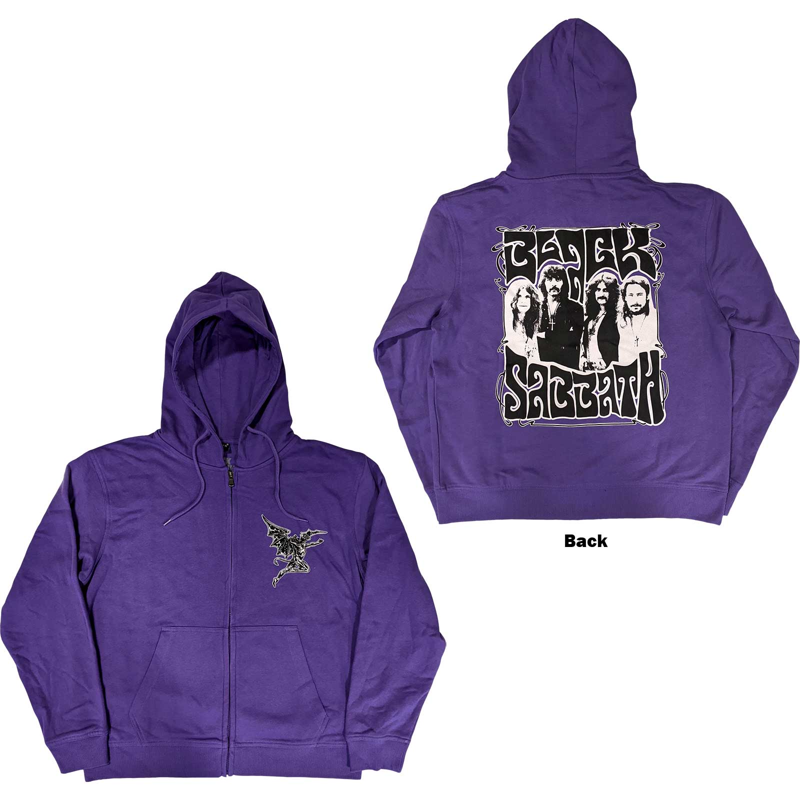 Mikina na zips Black Sabbath - Henry Pocket Logo, Unisex,Fialová,M