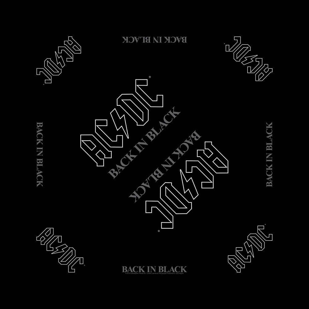 Šatka AC/DC - Back in Black, Unisex,Čierna,Univerzálna