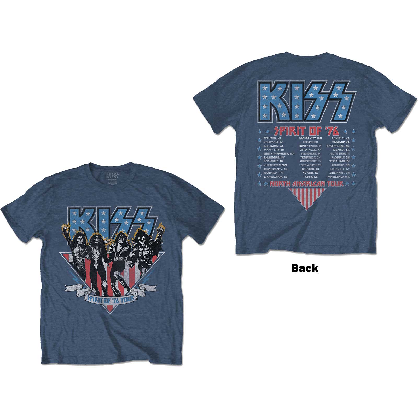 Tričko Kiss - Americana, Unisex,Modrá,XXL