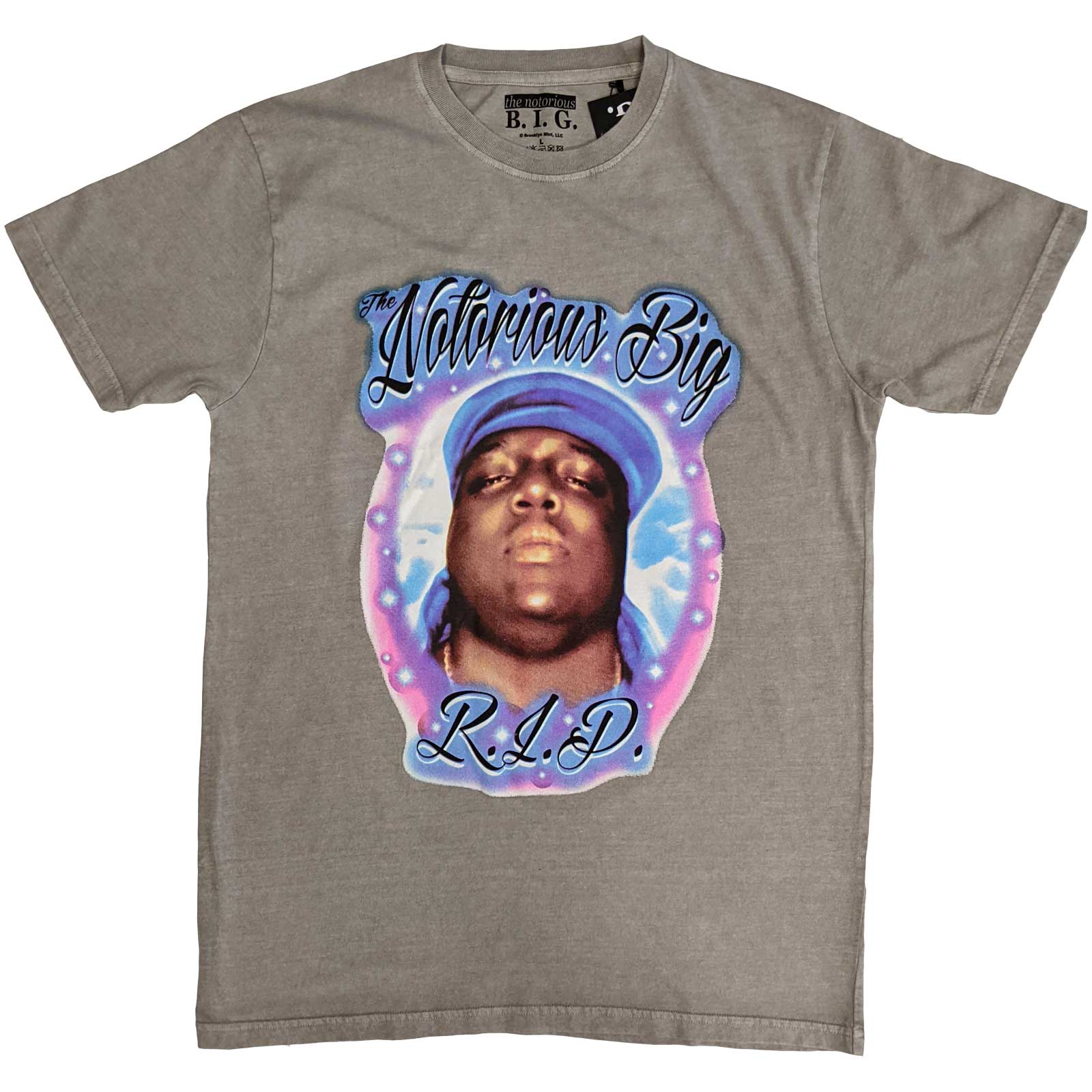 Tričko Biggie Smalls - RIP Airbrush, Unisex,Šedá,XXL
