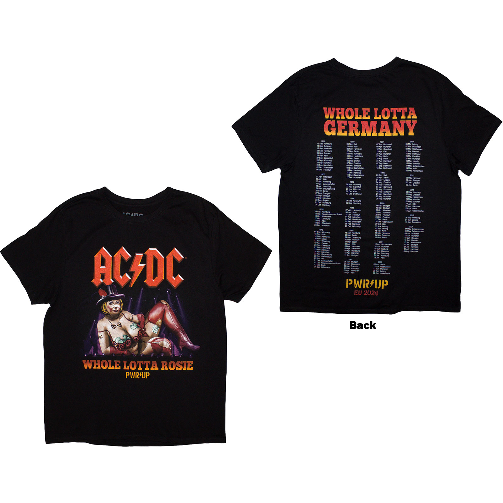 Tričko AC/DC - Whole Lotta Germany PWR-UP EU Tour '24, Unisex,Čierna,3XL