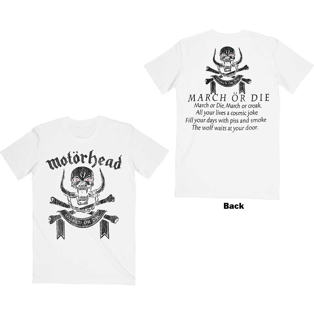 Tričko Motörhead - March or Die, Unisex,Biela,XL