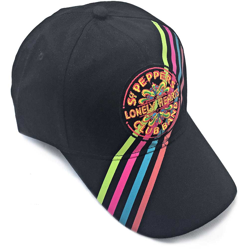 Šiltovka The Beatles - Sgt Pepper Stripes, Unisex,Čierna,Univerzálna