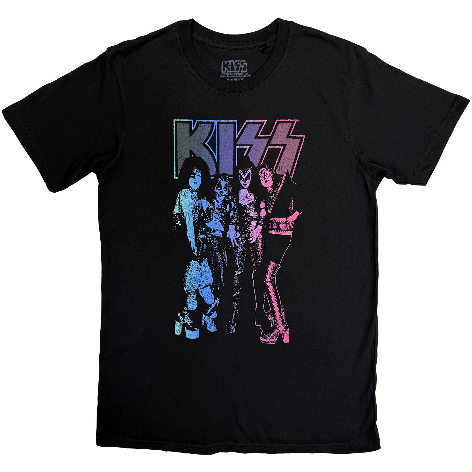 Tričko Kiss - Purple Band, Unisex,Čierna,XXL