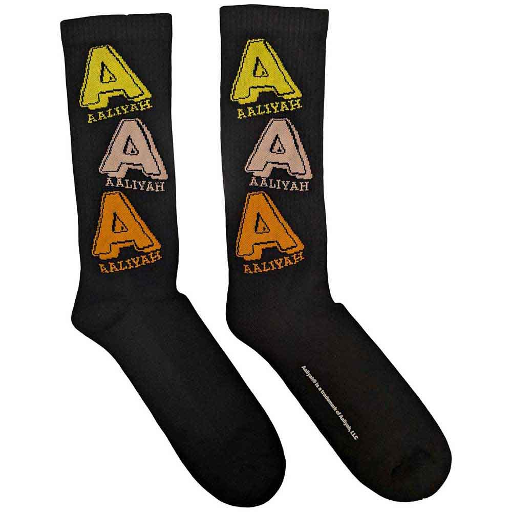 Ponožky Aaliyah - Tricolour Logo, Unisex,Čierna,UK 7 - 11