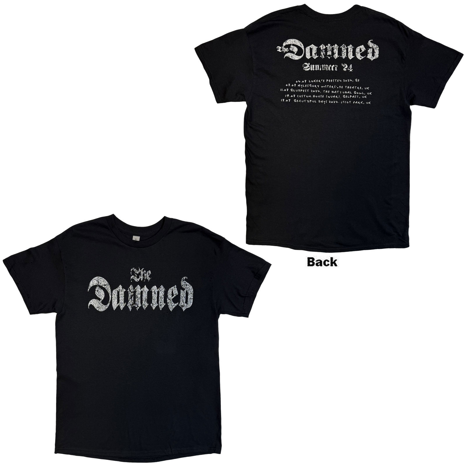 Tričko The Damned - Distressed Logo EU Tour Summer 24, Unisex,Čierna,XXL