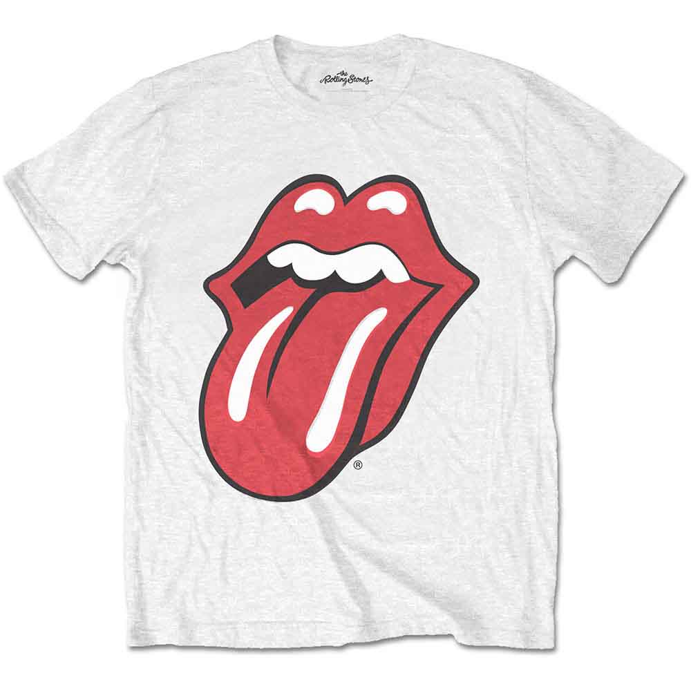 Tričko The Rolling Stones - Classic Tongue, Unisex,Biela,XXL