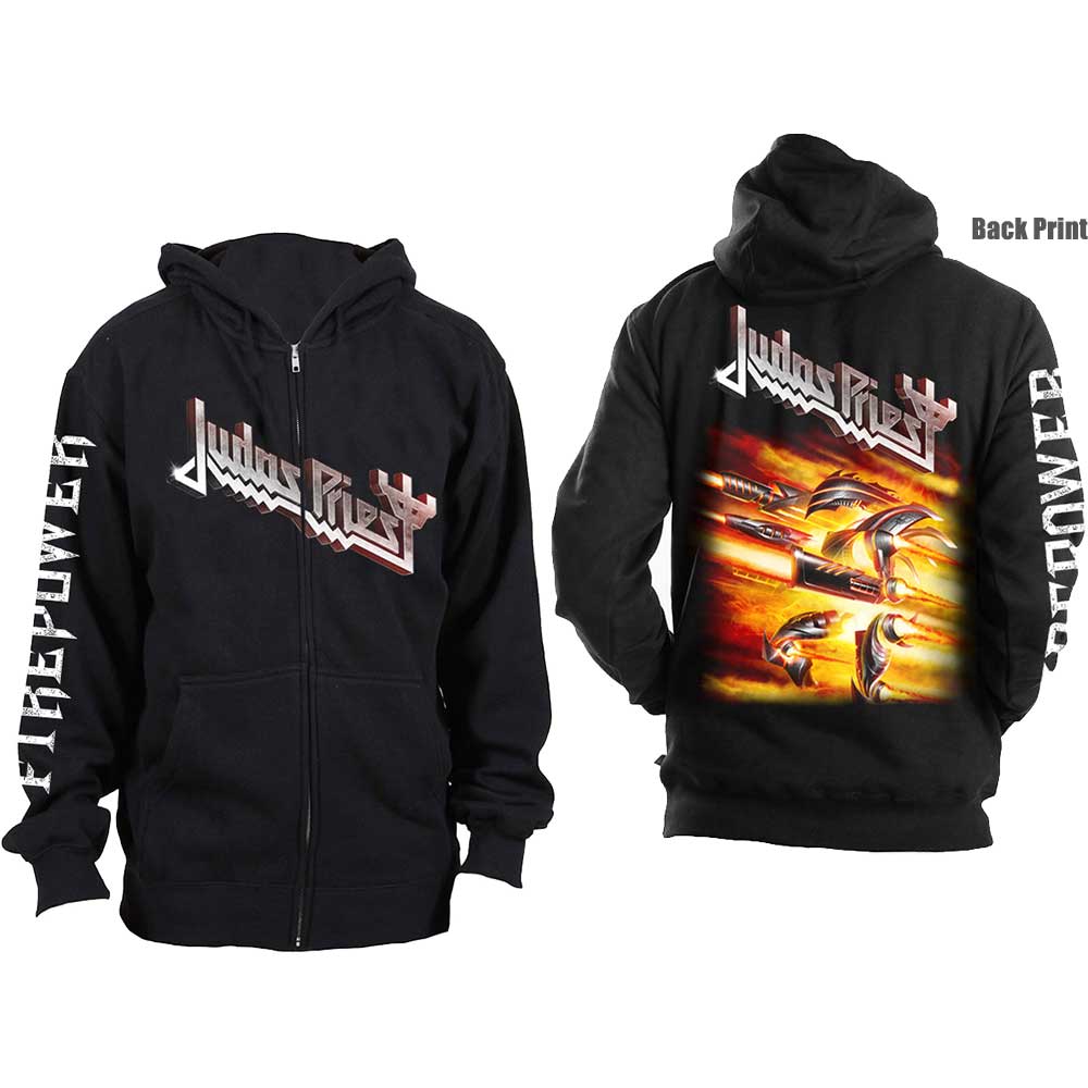 Mikina na zips Judas Priest - Firepower, Unisex,Čierna,S