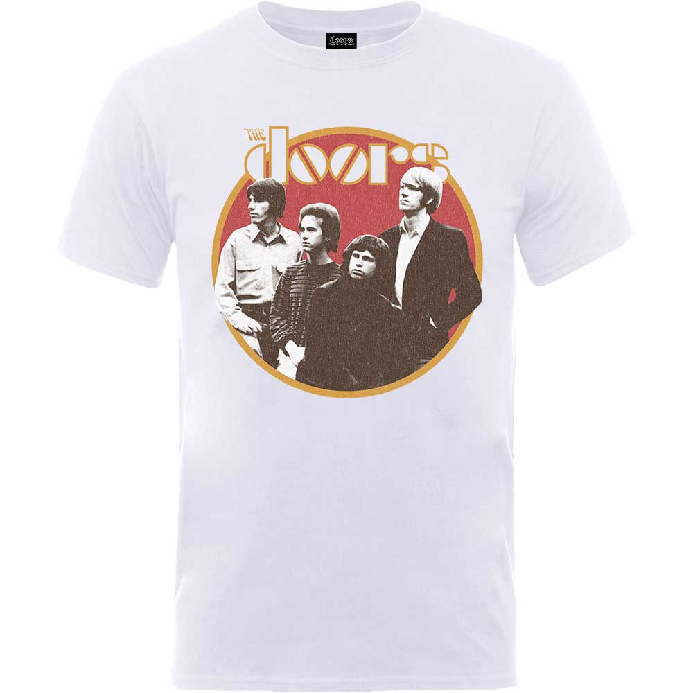 Tričko The Doors - Retro Circle, Unisex,Biela,XXL