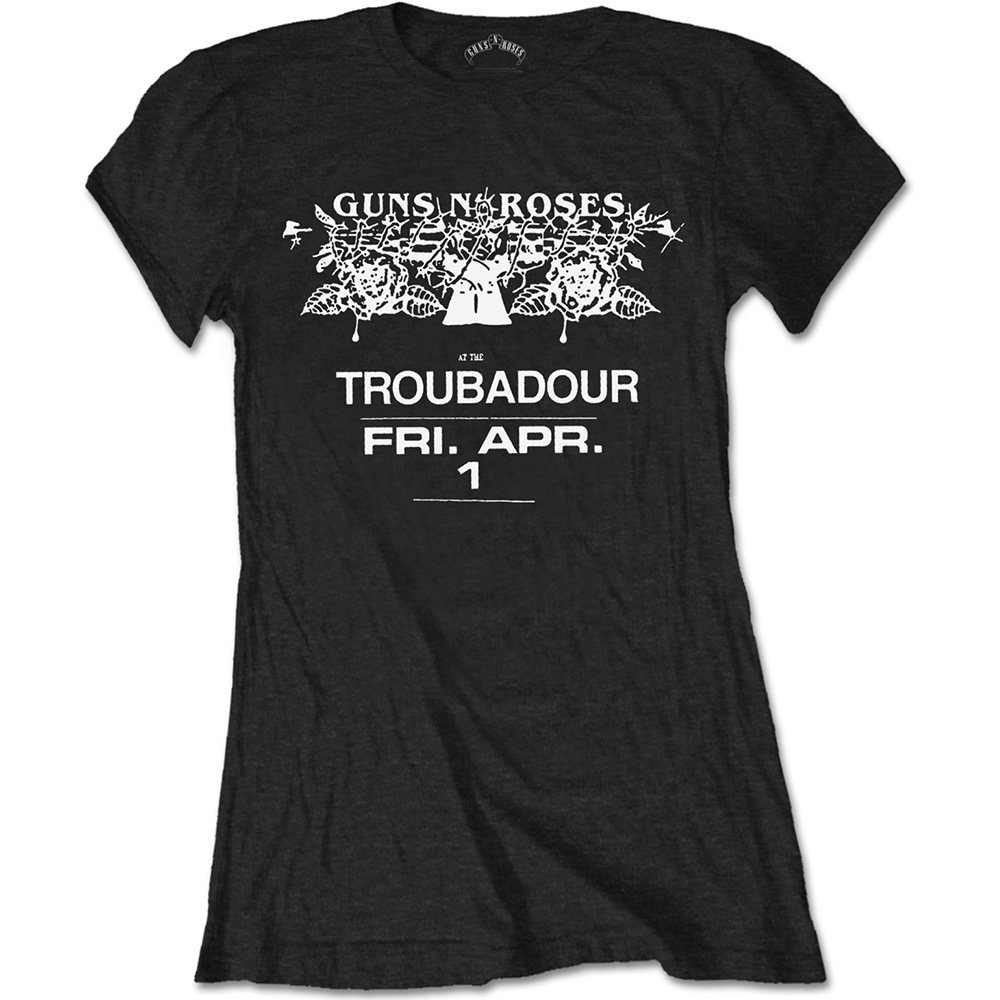 Tričko Guns N’ Roses - Troubadour Flyer, Žena,Čierna,XXL