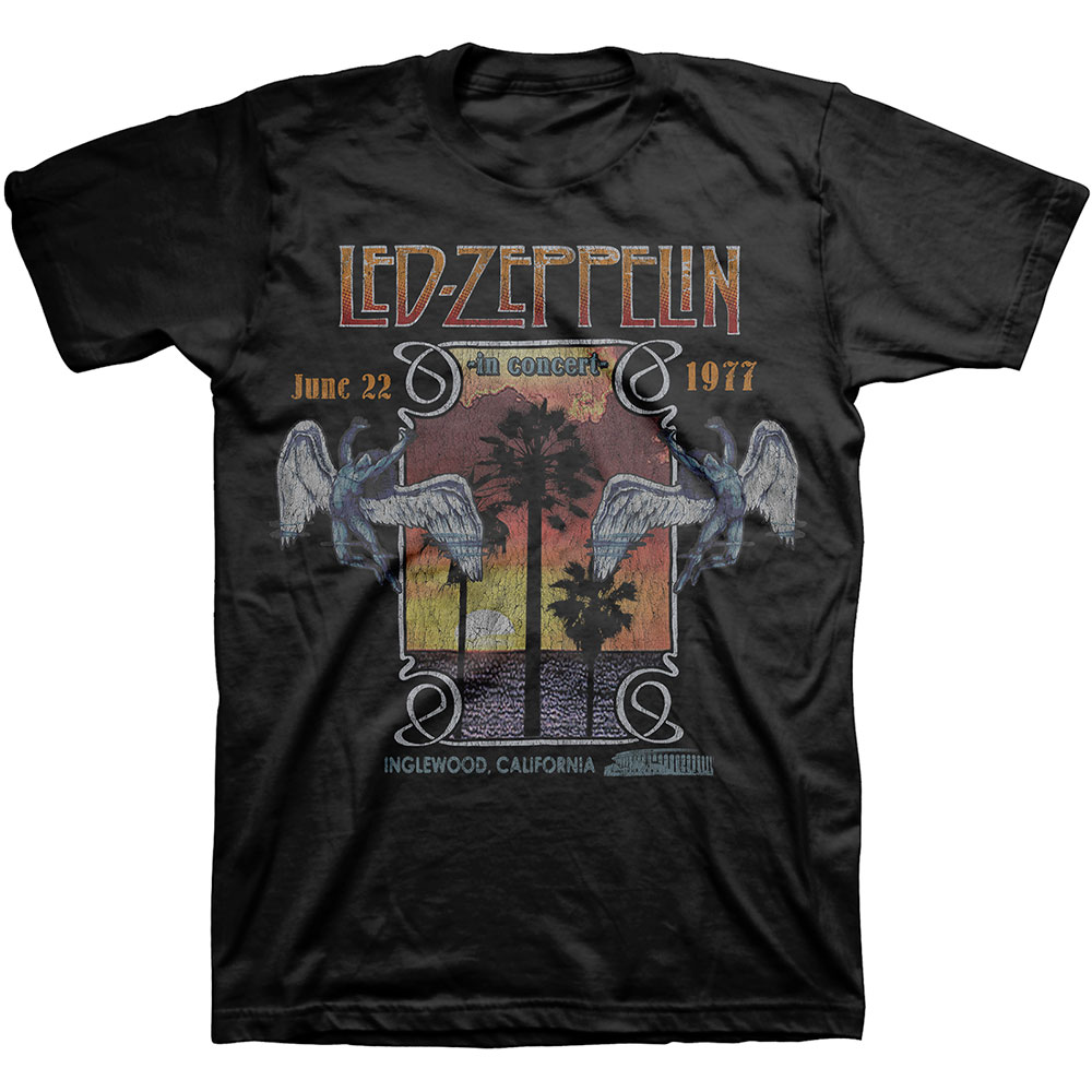 Tričko Led Zeppelin - Inglewood, Unisex,Čierna,XXL