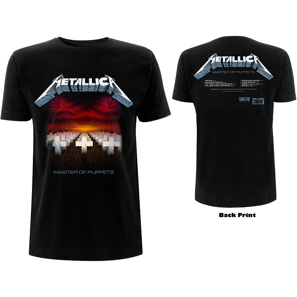 Tričko Metallica - Master of Puppets Tracks, Unisex,Čierna,XL