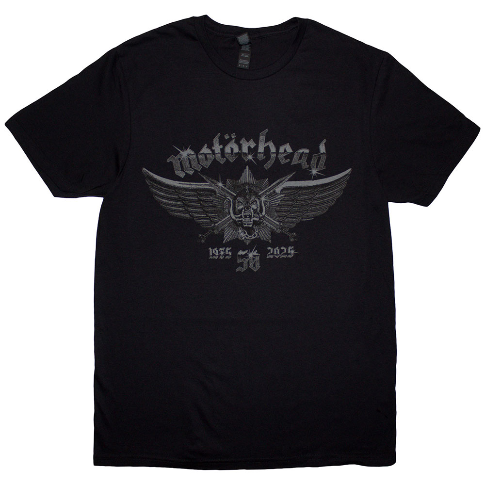 Tričko Motörhead - 50 Years Wings Badge, Unisex,Čierna,S