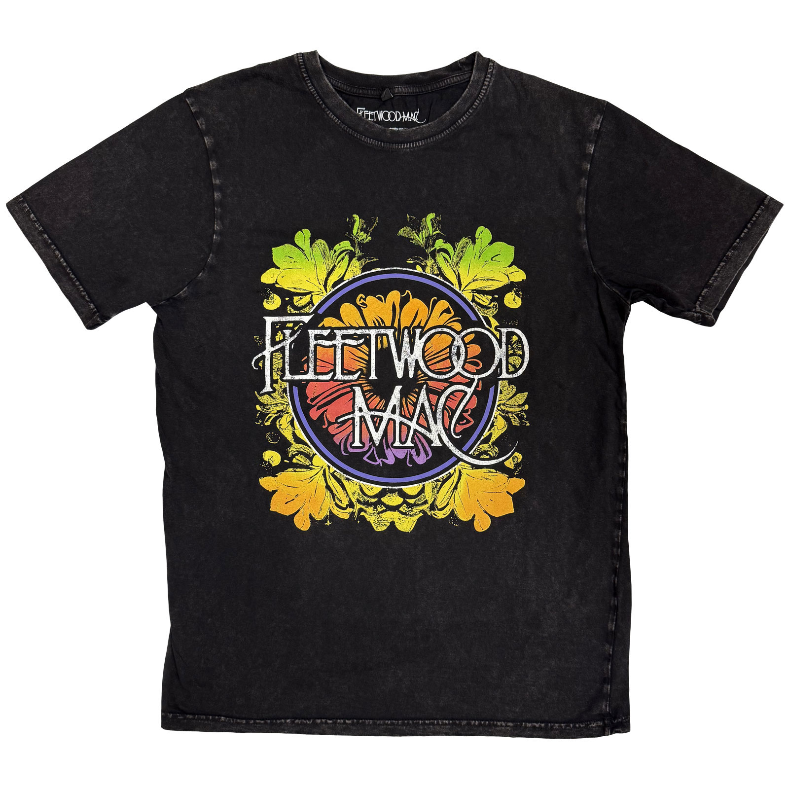 Tričko Fleetwood Mac - Circle Floral Logo, Unisex,Čierna,XL