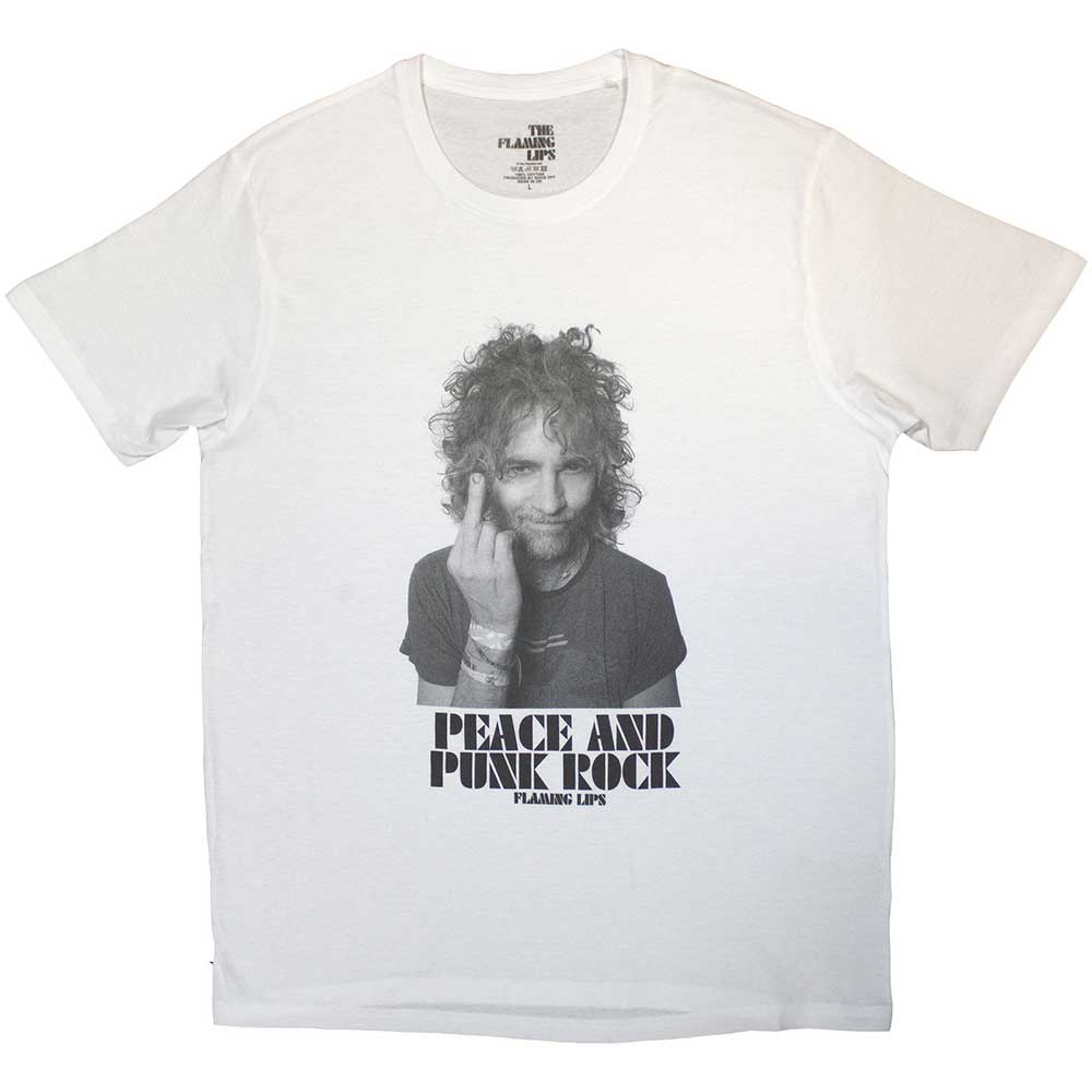 Tričko The Flaming Lips - Peace and Punk, Unisex,Biela,XXL