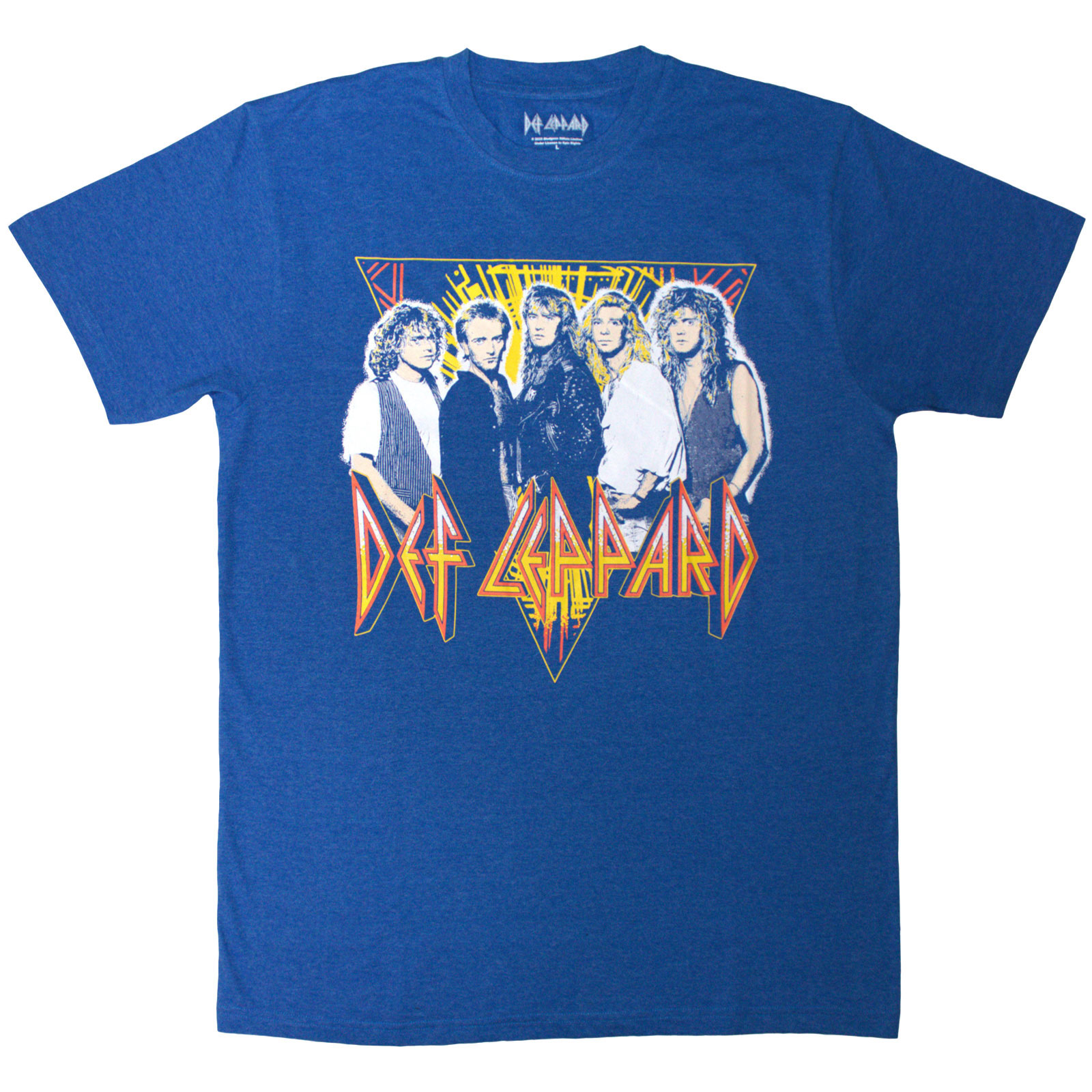 Tričko Def Leppard - Band Photo, Unisex,Modrá,XXL