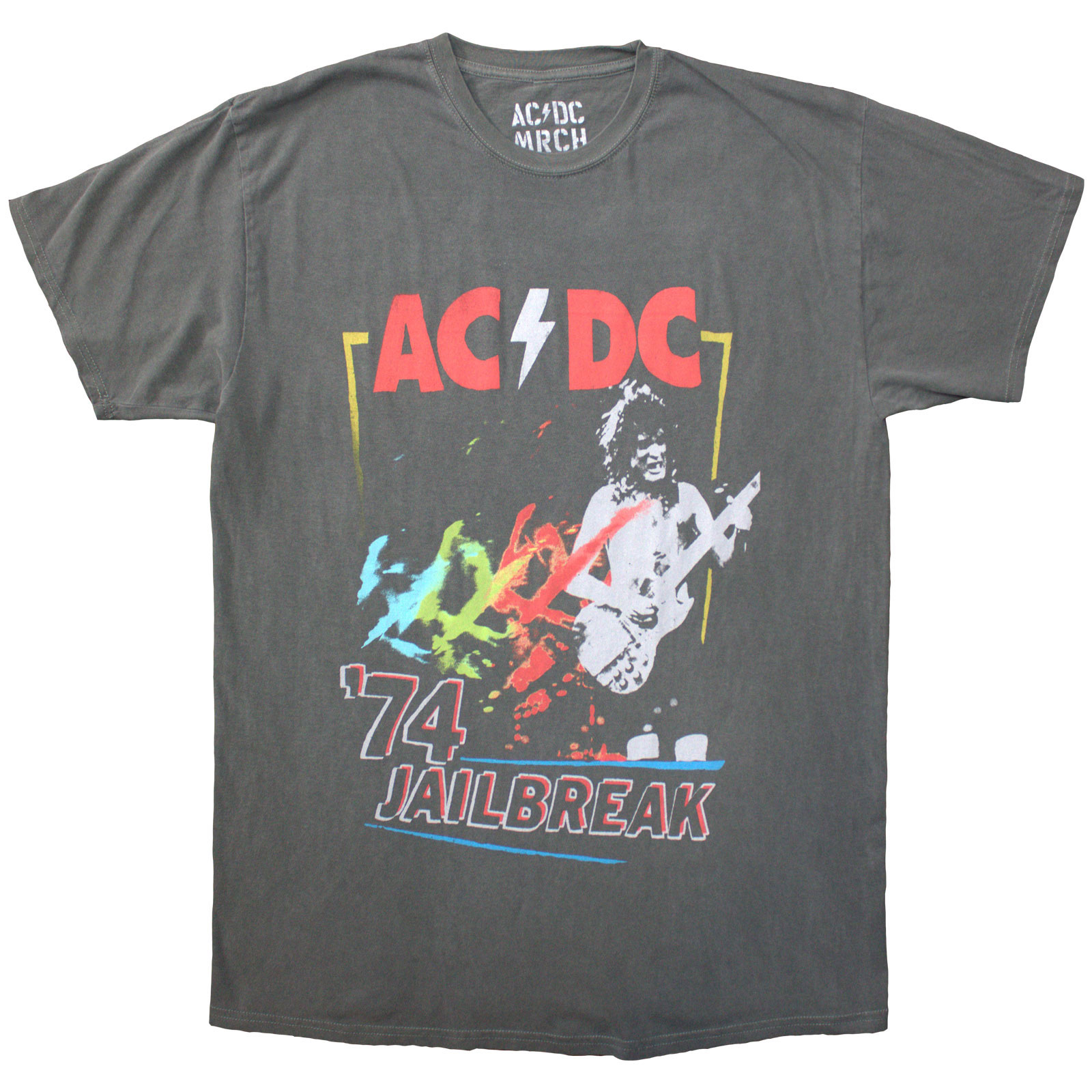 Tričko AC/DC - Vintage '74 Jailbreak, Unisex,Šedá,4XL