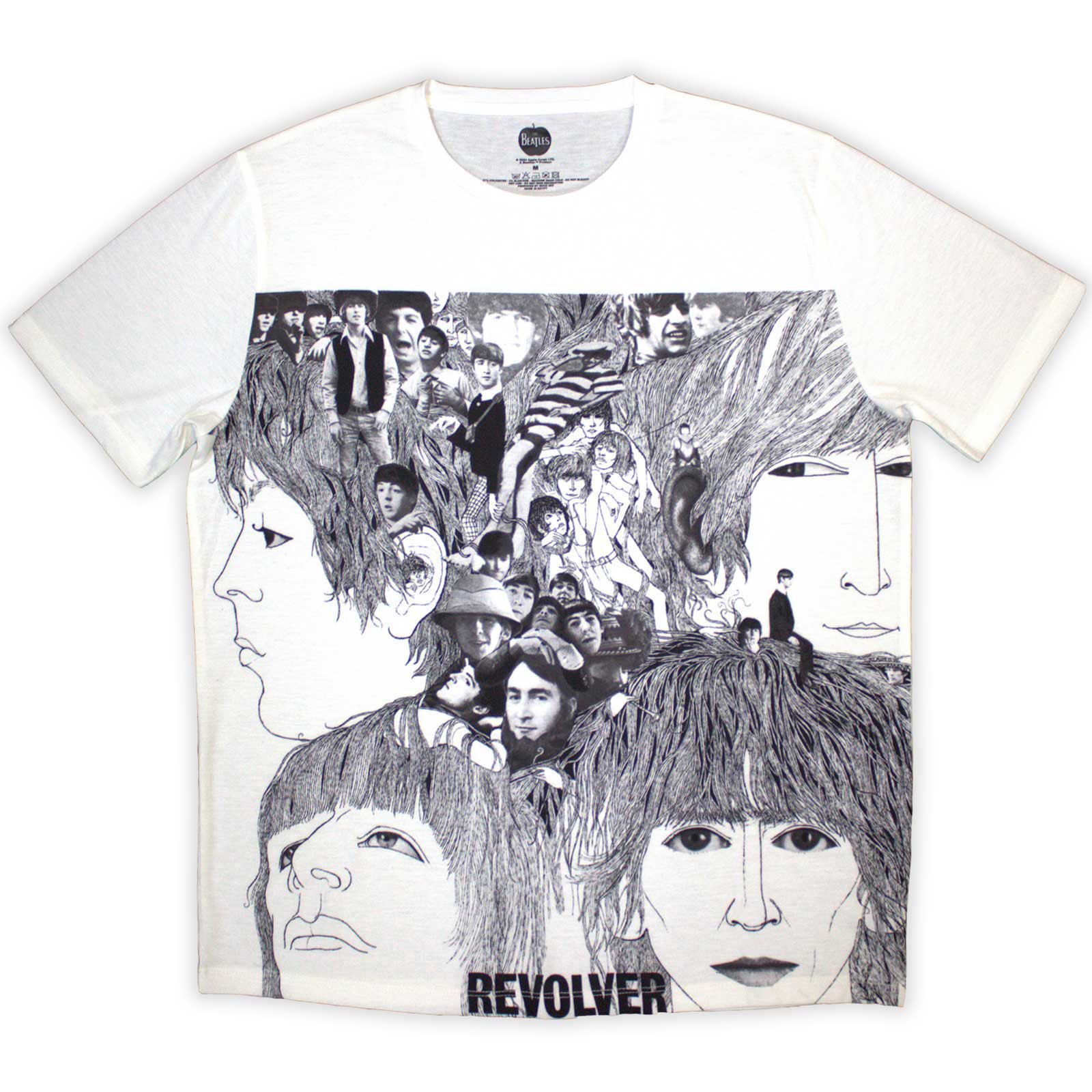 Tričko The Beatles - Revolver, Unisex,Biela,XXL