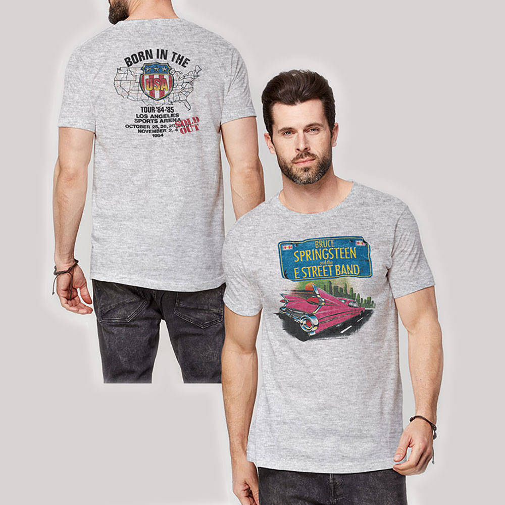 Tričko Bruce Springsteen - Pink Cadillac, Unisex,Šedá,XXL