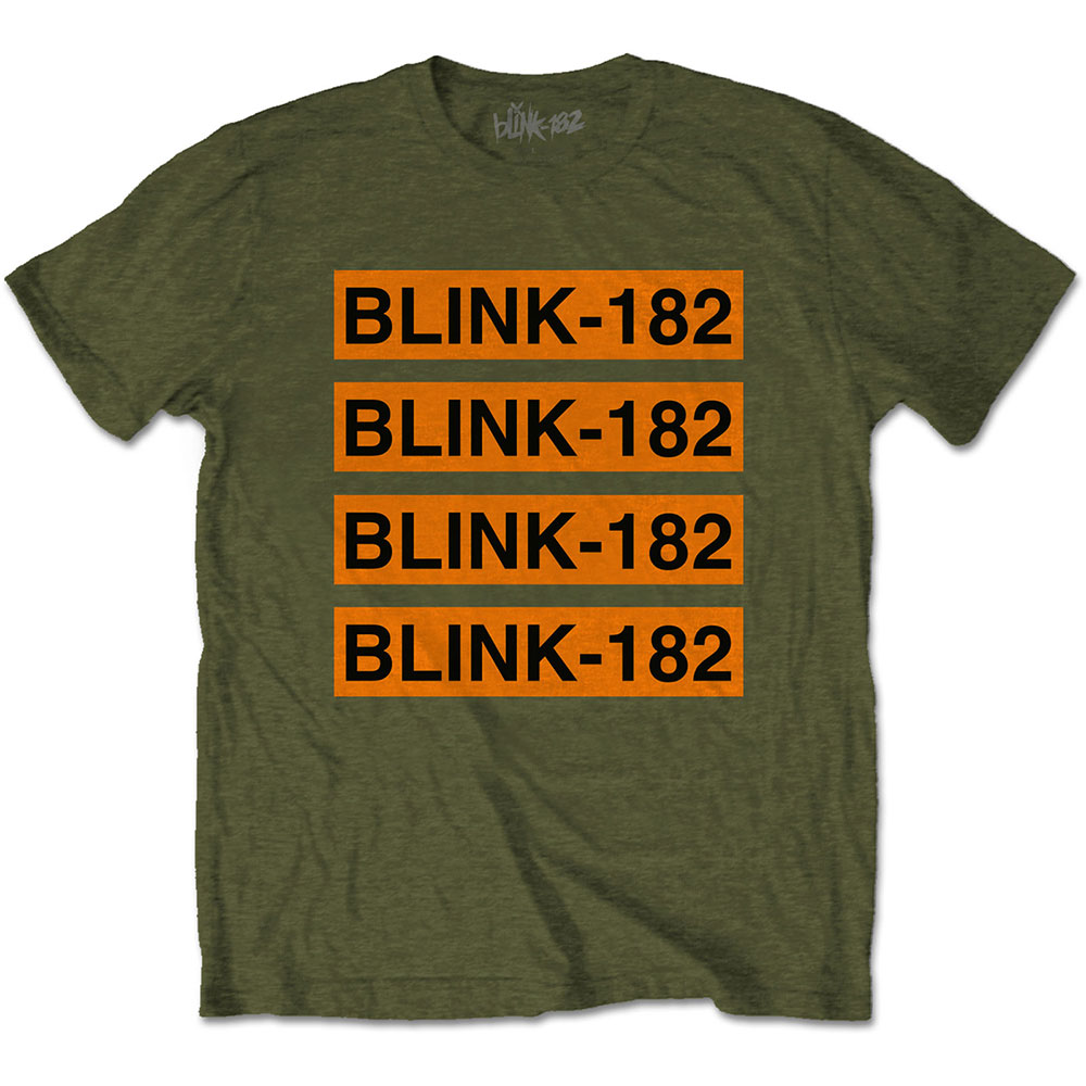 Tričko Blink 182 - Log Repeat, Unisex,Zelená,XXL