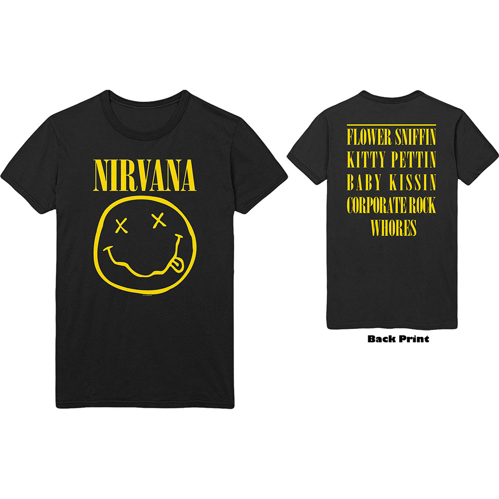 Tričko Nirvana - Flower Sniffin, Unisex,Čierna,5XL