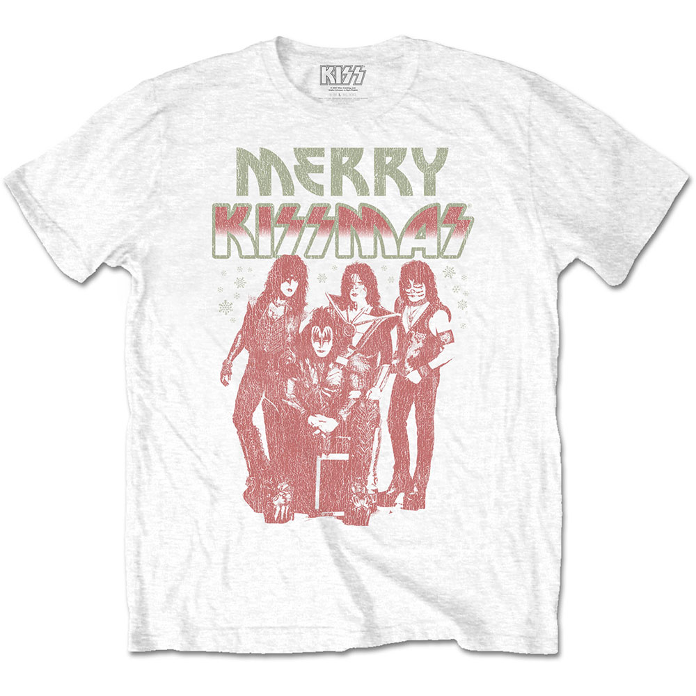 Tričko Kiss - Merry Kissmas, Unisex,Biela,XXL
