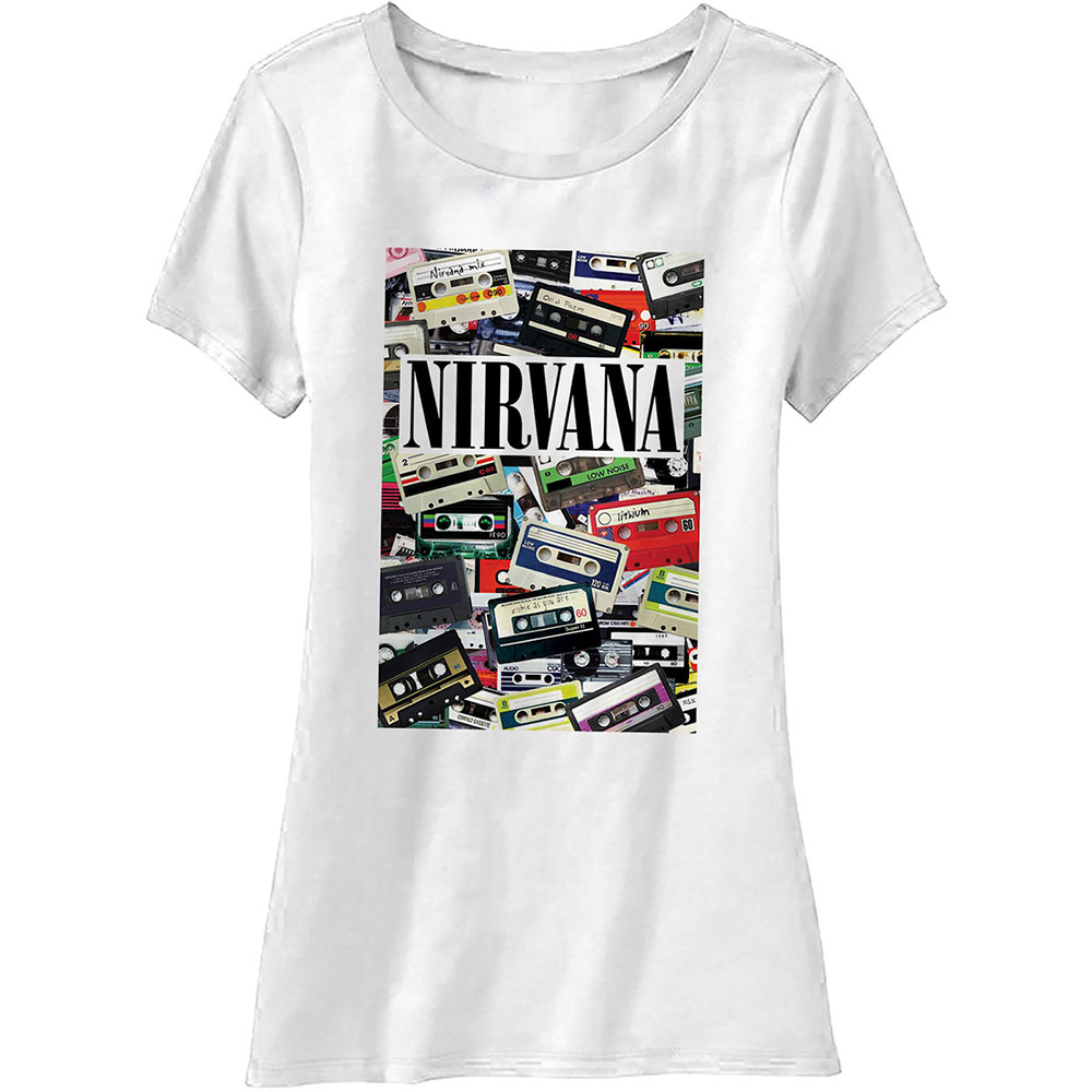 Tričko Nirvana - Cassettes, Žena,Biela,XXL