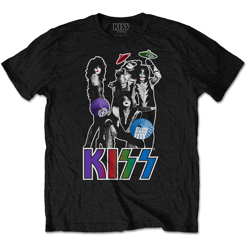 Tričko Kiss - Umbrellas, Unisex,Čierna,XXL