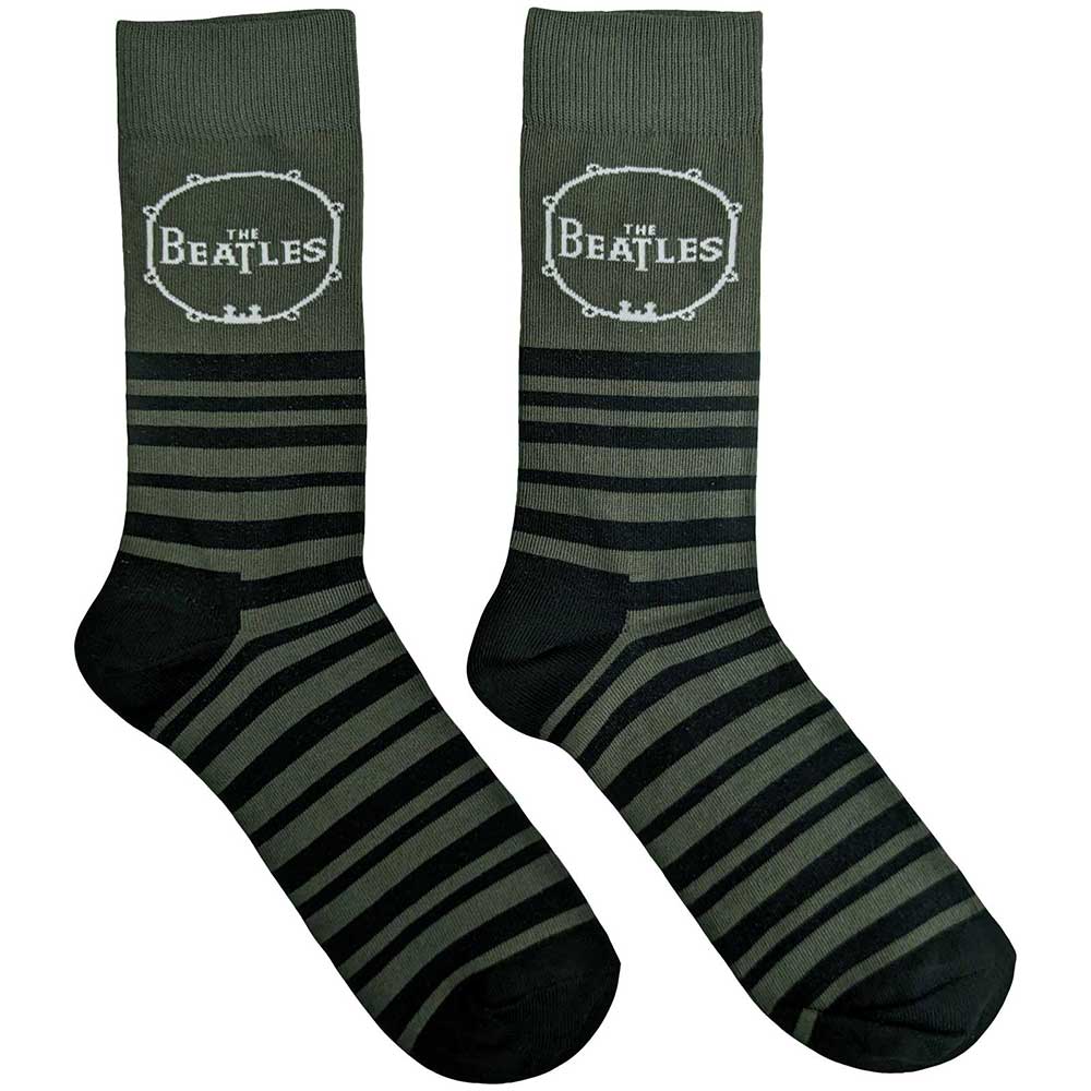 Ponožky The Beatles - Drum & Stripes, Unisex,Zelená,UK 7 - 11