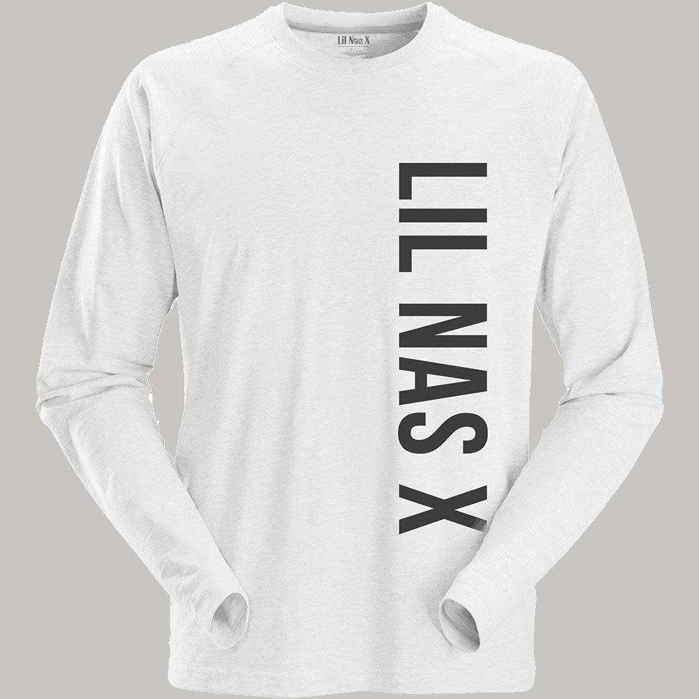 Tričko s dlhým rukávom Lil Nas X - Vertical Text, Unisex,Biela,XXL
