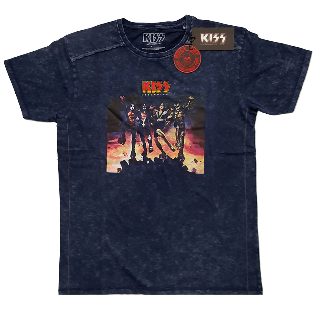 Tričko Kiss - Destroyer, Unisex,Modrá,XXL