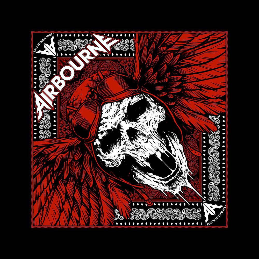 Šatka Airbourne - Red Skull, Unisex,Čierna,Univerzálna