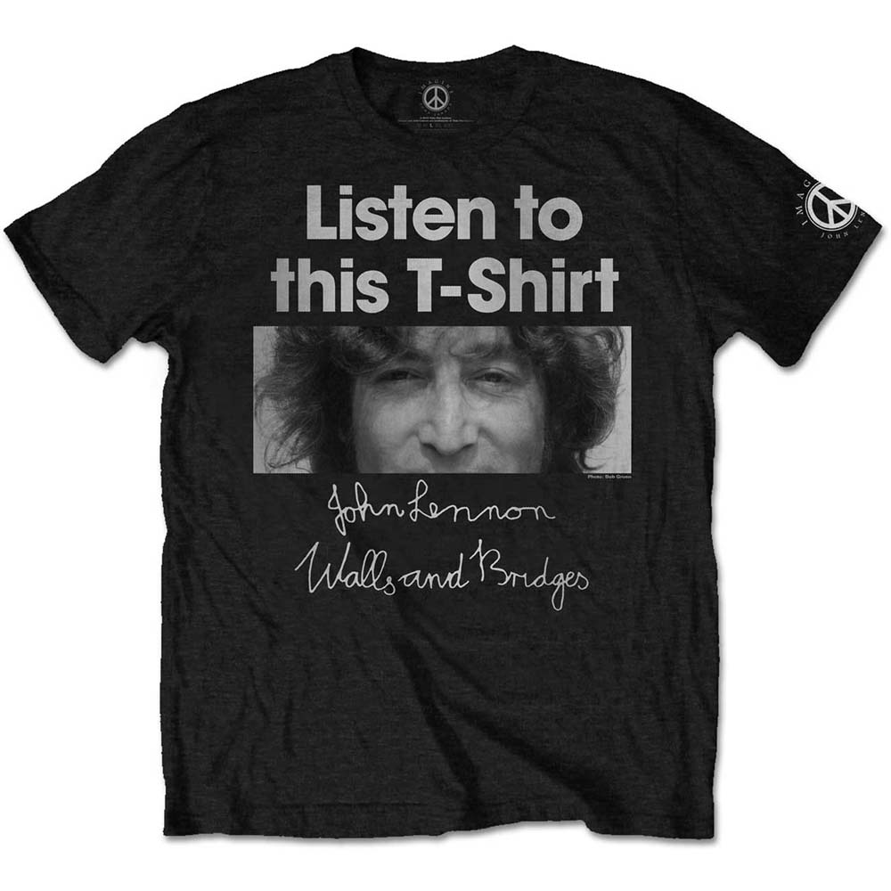 Tričko John Lennon - Listen Lady, Unisex,Čierna,M
