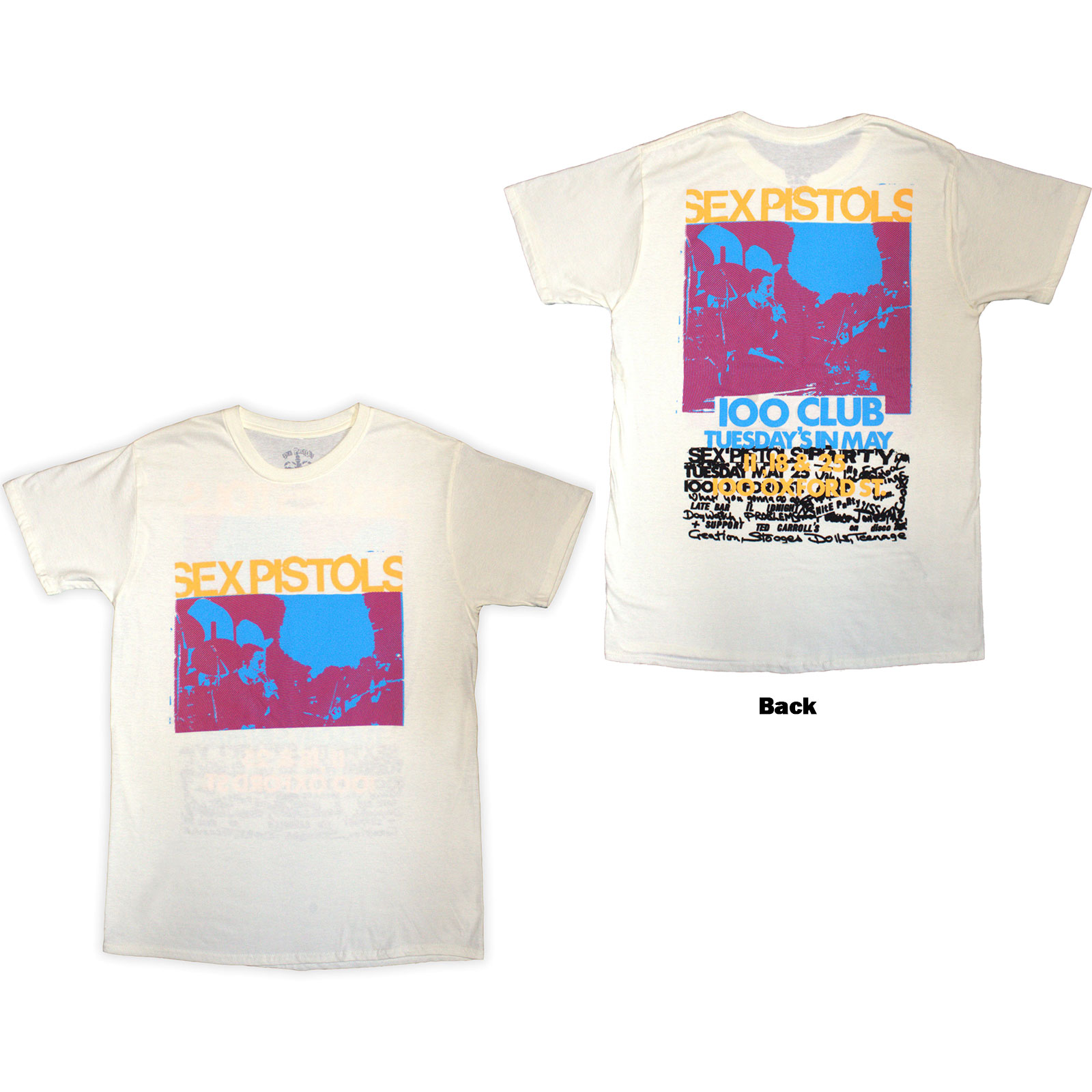 Tričko Sex Pistols - 100 Club, Unisex,Natural,XXL