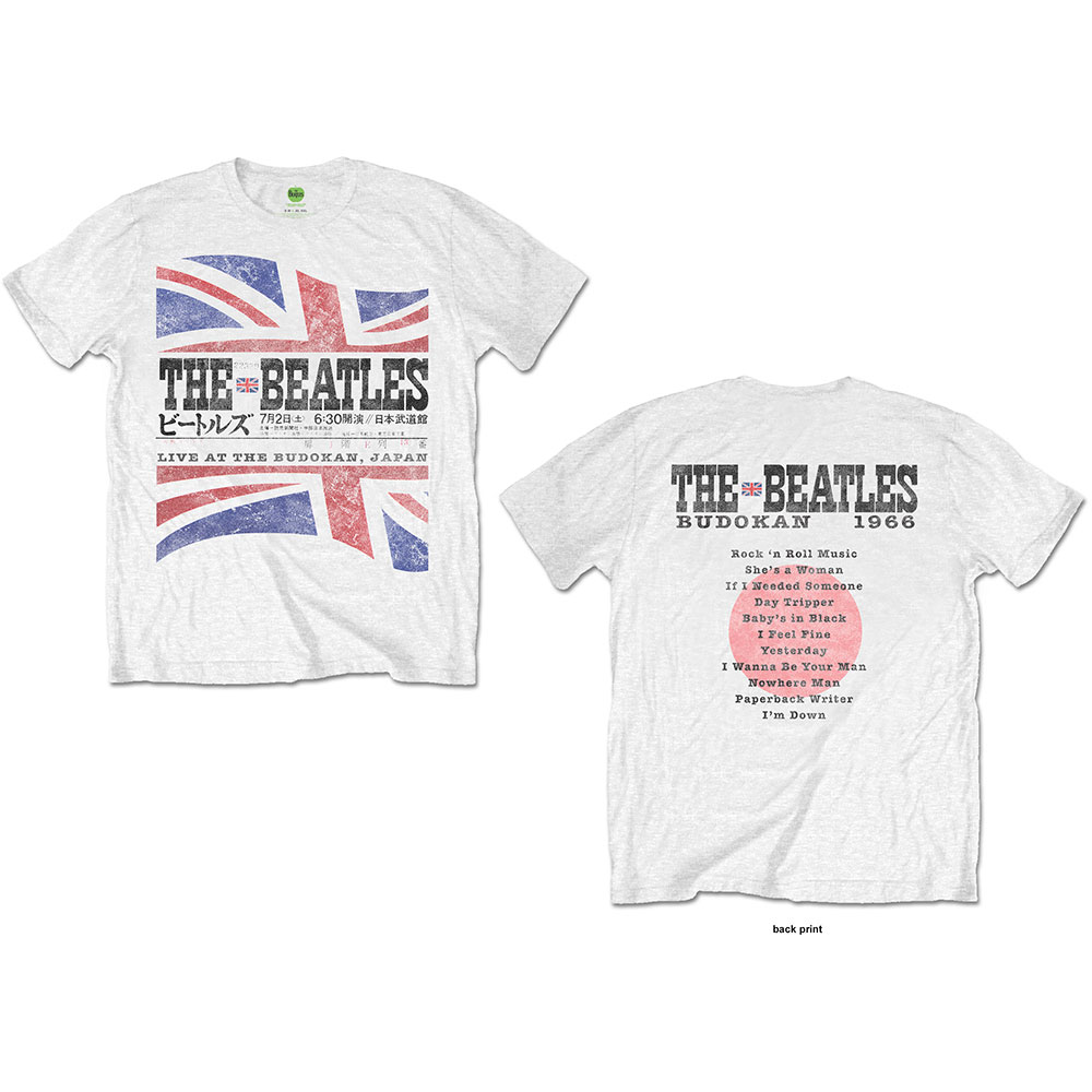 Tričko The Beatles - Budokan Set List, Unisex,Biela,XXL