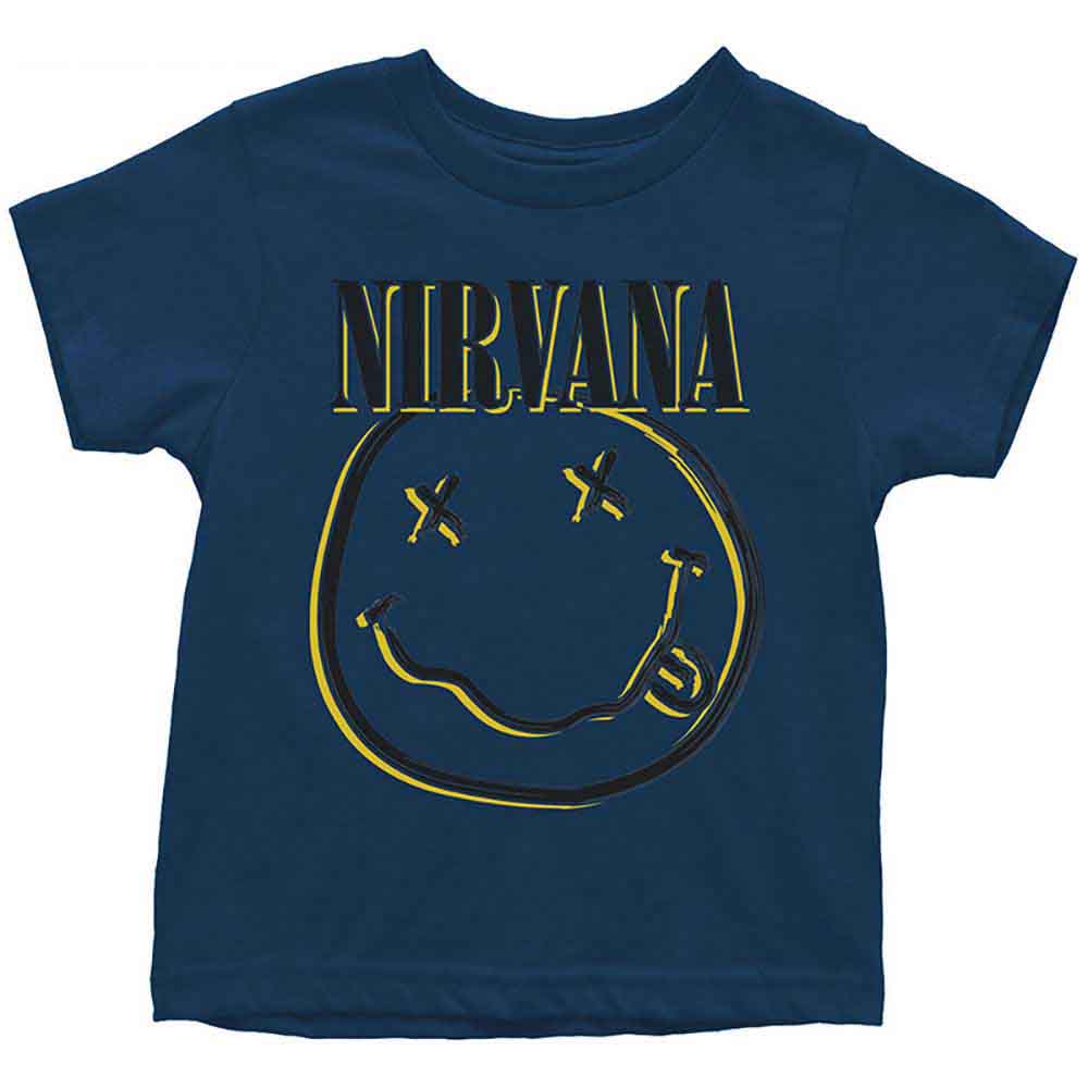 Tričko Nirvana - Inverse Happy Face, Dieťa,Modrá,5 – 6 rokov