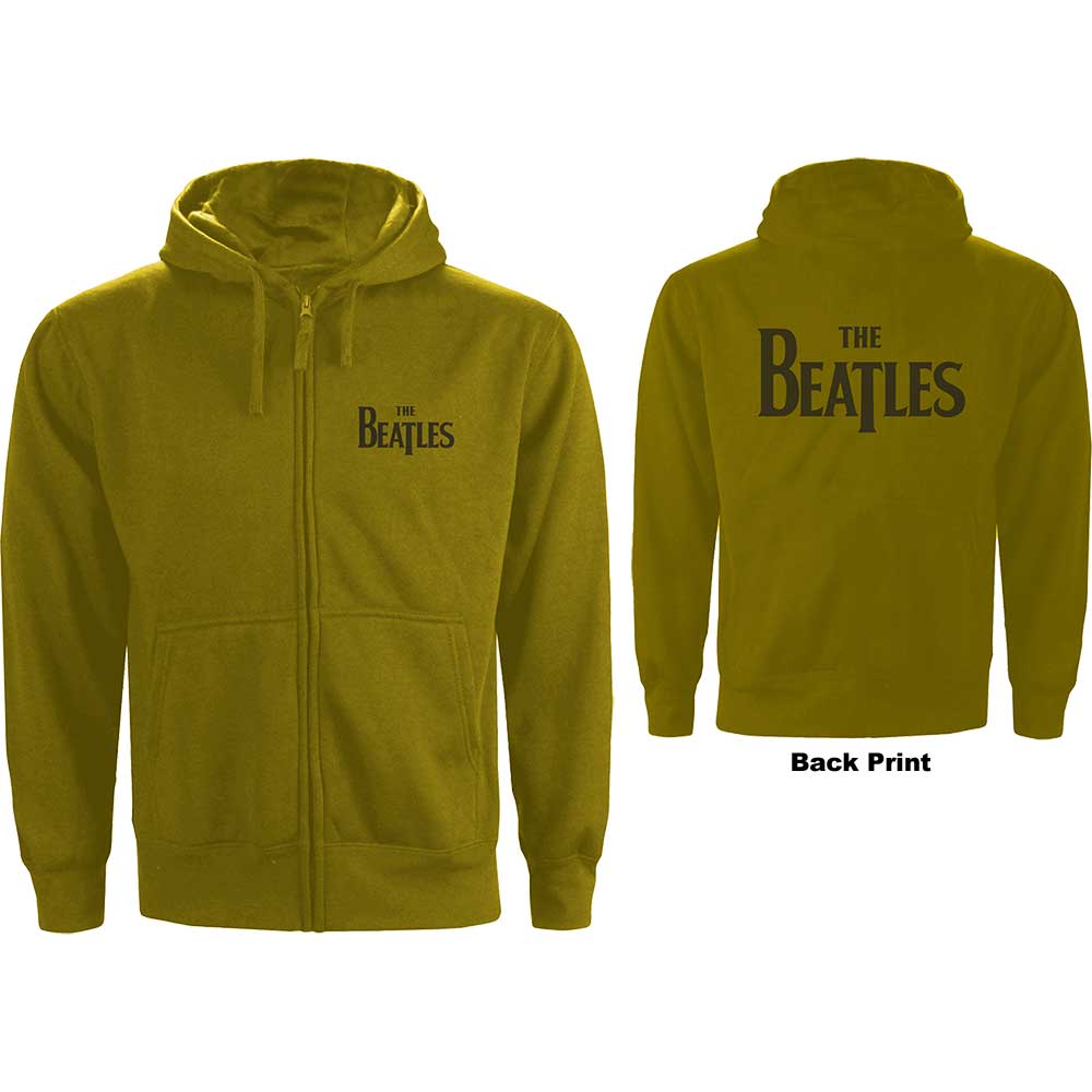 Mikina na zips The Beatles - Drop T Logo, Unisex,Zelená,3XL