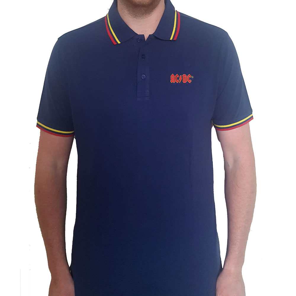Polokošeľa AC/DC - Classic Logo, Unisex,Modrá,XXL