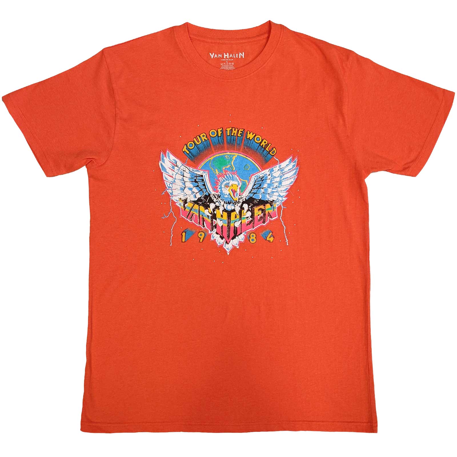Tričko Van Halen - Eagle '84, Unisex,Oranžová,XXL