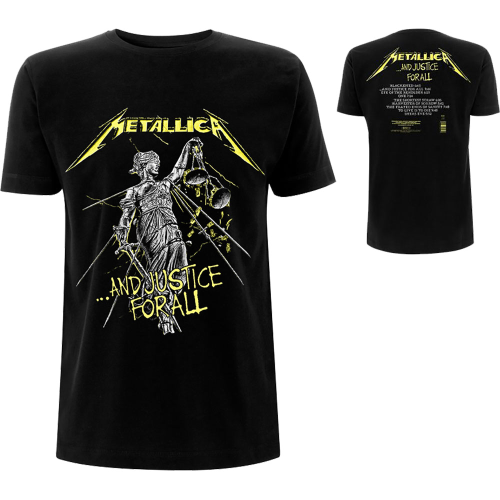 Tričko Metallica - And Justice For All Tracks, Unisex,Čierna,XL