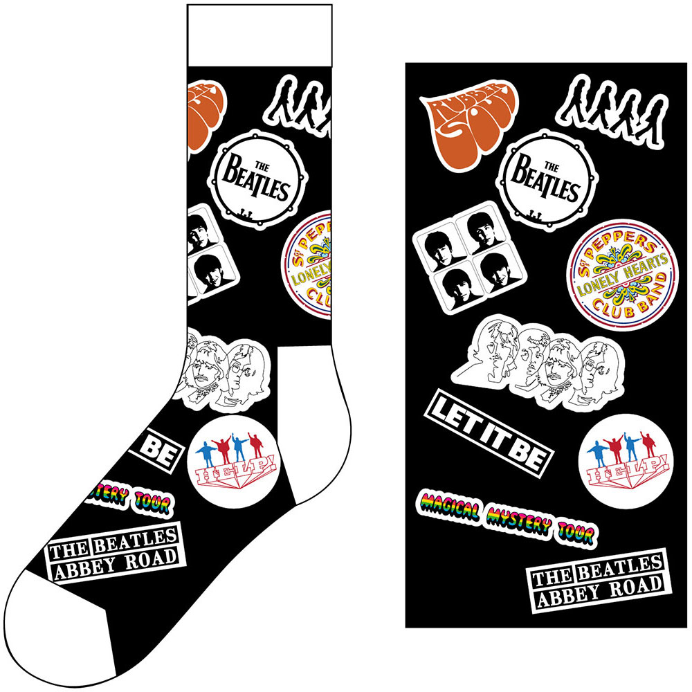 Ponožky The Beatles - Icons, Unisex,Čierna,UK 7 - 11