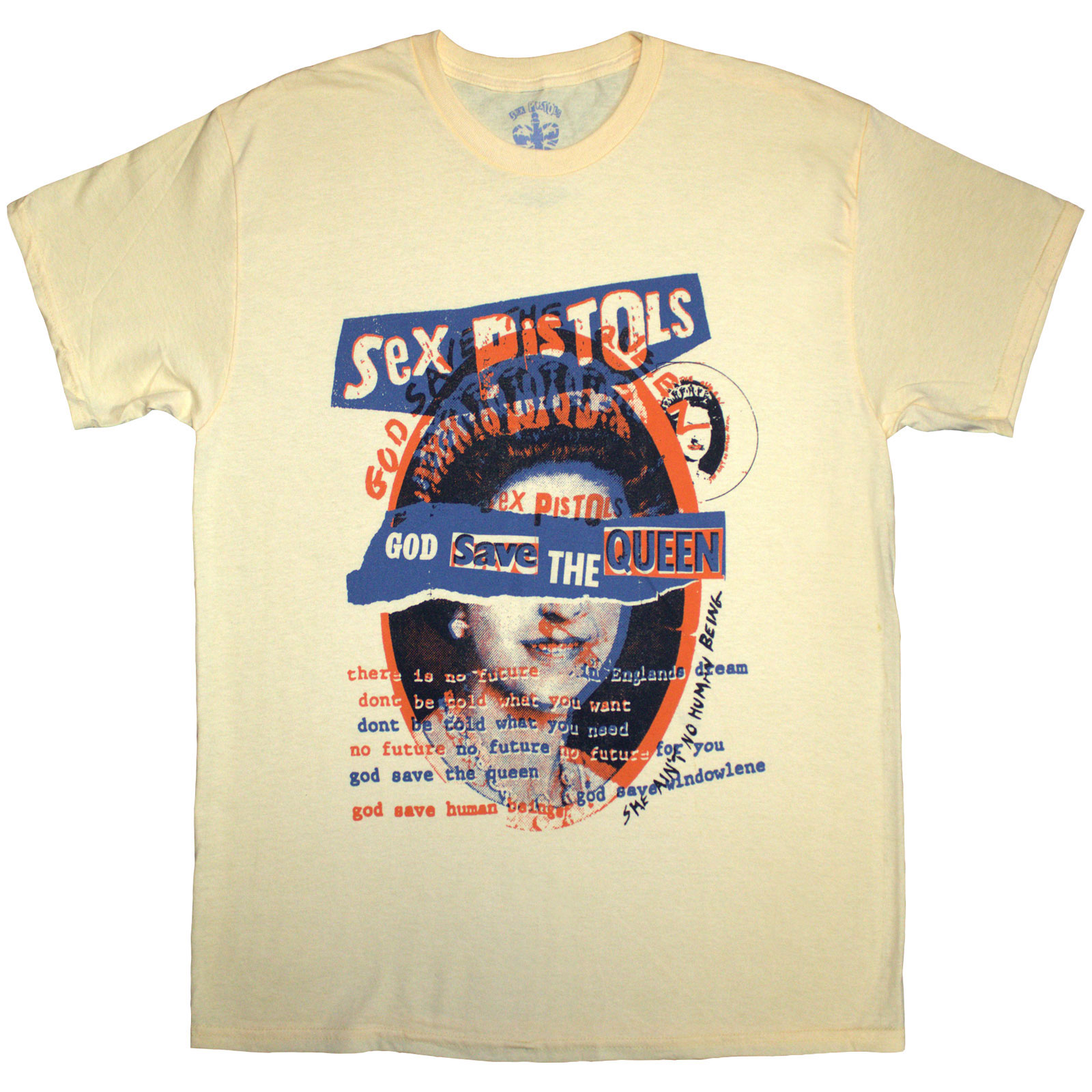 Tričko Sex Pistols - God Save The Queen Overlay, Unisex,Žltá,XXL