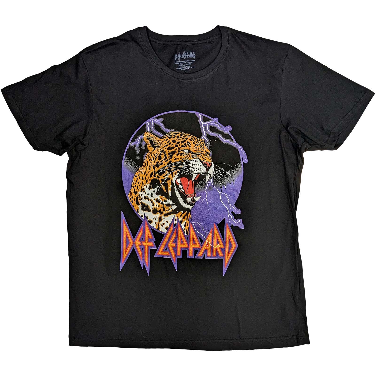 Tričko Def Leppard - Lightning Leopard, Unisex,Čierna,XXL